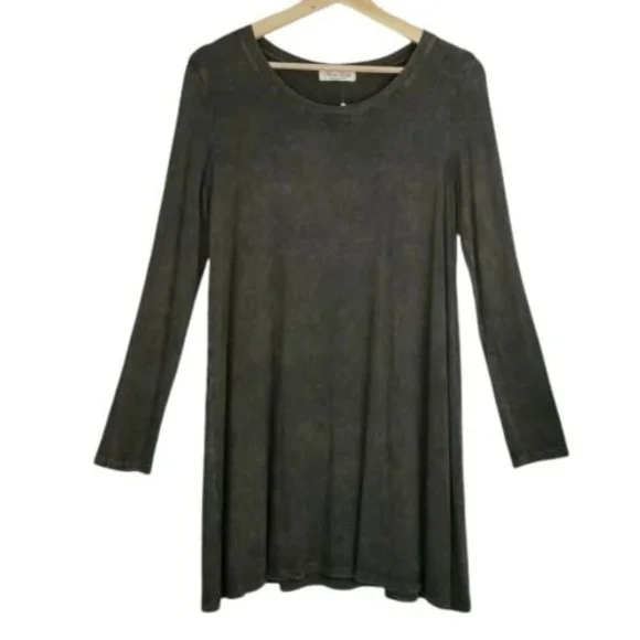 Final Touch | Dresses | Final Touch Olive Green Tie Dye Casual Long Sleeve  Shift Shirt Dress Nwt Small | Poshmark
